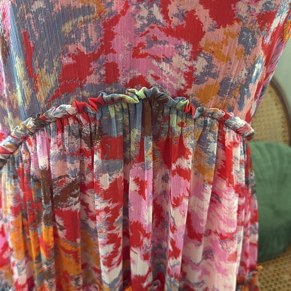 Free People Juliana Cherry Floral Combo Abstract Flowy Boho Hippie Maxi Dress - Picture 3 of 5